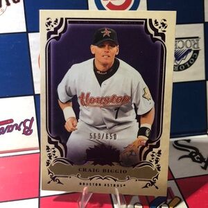 Craig biggio numbered /650 baseball card of the Houston Astros